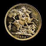 A Victoria 22ct gold Sovereign, old head,