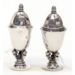 A matched pair of Georg Jensen 925 sterling silver salt and pepper pots