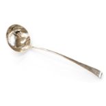 A George III silver Old English pattern soup ladle, John Lampfort, London 1772, 3.