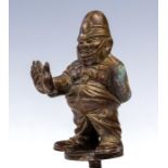 A mid 20th Century novelty cast brass car radiator mascot, in the form of a comical policeman with