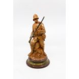 Doulton Lambeth salt-glazed stoneware model of Boer War Soldier, circa 1902, modelled by John Broad,