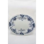 A Victorian Staffordshire Brown, Westhead and Moor oval blue and white transfer printed meat