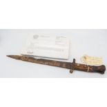 A late 19th Century bayonet, circa 1890 for the Lee Metford rifle a/f