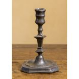 A small early 18th Century pewter taper stick