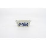 A Worcester blue and white butter tub, Three Flower pattern, circa 1770, 11 by 8 cm diameter approx.
