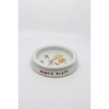 Mabel Lucy Attwell baby's plate by Shelley, reg no: 721562  Size; Diameter of top 18.5cm. Condition;