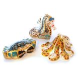 Royal Crown Derby Octopus, limited edition 461/2500, with certificate, with Coral Sea Horse, and