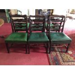 A set of six George III style mahogany side chairs, in the manner of Thomas Chippendale, with Robert