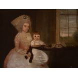 Circle of Francis Alleyne, portrait of Nathaniel Clifton MD and his daughter Sophia (1779-1835)
