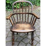 A 19th Century elm seated child's Windsor chair