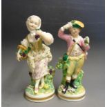 A pair of Derby figures of Spring and Autumn from the set of seasons, circa 1800-1825, red mark,