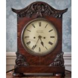 A William IV mahogany bracket clock signed J. Firderer, Birmingham, circa 1830, serpentine arched