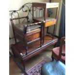 A quantity of furniture, comprising mahogany side table, a Chinese low table, an Edwardian stool, a