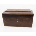 A large size sarcophagus design tea caddy with compartments for two boxes and mixing bowl (not