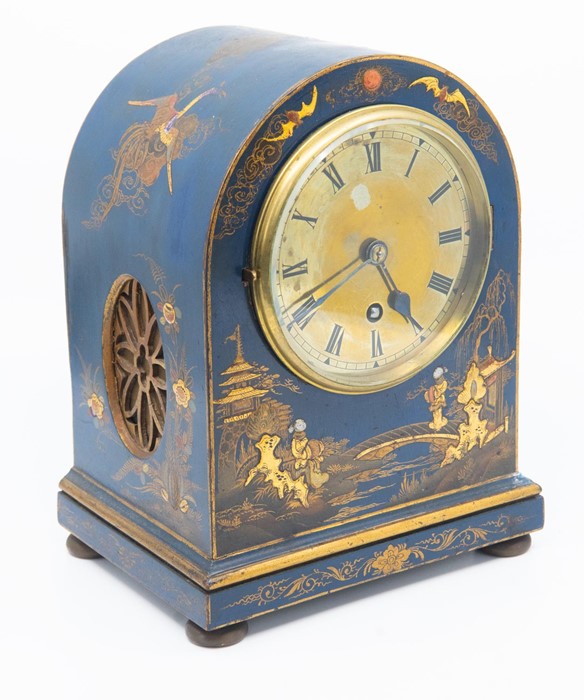 Late 19th early 20th Century Chinese clock with brass face with Roman numerals - Image 2 of 2