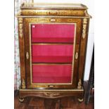 A 19th Century French Boulle pier cabinet, fitted with a single door, ormolu mounts to sides