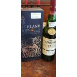 Highland Park 12 year old, Viking Honour Single Malt whisky, together with Glenlivet 12 year old
