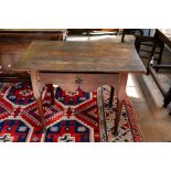 A William and Mary period oak side table, fitted with a single drawer, the front and sides with a