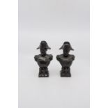 Two busts of Napoleon I, probably spelter with black finish, H. Approx 18 cms [2]