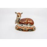 Royal Crown Derby paperweight, designed for collectors guild paperweight, seated Fawn, first