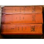 Bound copies of Time magazine April-Aug 1939, Sept-Dec 1939, April-Aug 1940, 3 volumes.