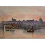 Alfred Sale Watson (British, 20th Century), 'Windsor castle from the River', signed and dated 1920