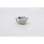 A small Worcester blue and white butter boat, circa 1758 workman's mark, 3.7 cm high approx, 8.5