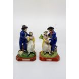 A pair of early 19th Century Staffordshire figure of the Sailors departure and return, pearlware