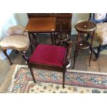 An early 20th Century mahogany three-tier cake stand, an early 20th Century mahogany dressing