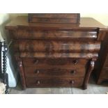 A Victorian mahogany chest of drawers, Scottish, originally part of a larger chest, 116cm high,