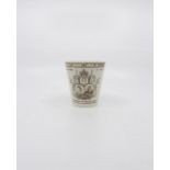 A Mintons Creamware 1897 Diamond Jubilee Beaker.  A special edition commissioned by Mortlocks Oxford