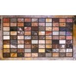 A 19th Century rectangular marble pietra dura console table top, grid design of various coloured