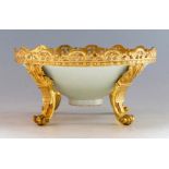 A Chinese Qingbai glazed bowl, possibly Song Dynasty, in a 19th Century French ormolu Rococo Revival