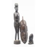 African Tribal art - e Carved hardwood figures(3)