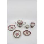 An 18th century Chinese Qianlong (1735-1799) Export famille rose tea wares including teapot,