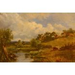 Attributed to David Bates, 'Near Malvern, Worcs', signed l.r., oil on board, 32 by 44cm, gilt frame