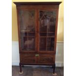 An early 19th Century mahogany bookcase, fitted with two glazed doors with Gothic glazing, enclosing