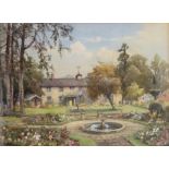 Harold Gresley (British, 1891-1967), 'The Cottage Garden from the Rose Garden', signed l.l.,