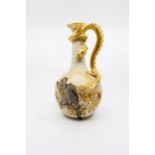 A Royal Worcester bulbous vase, the narrow neck entwined with a gold enamelled Dragon, the bulbous