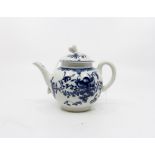 Worcester, first period, 'Mansfield' pattern teapot and cover, approx 13 cms high, chip to petal