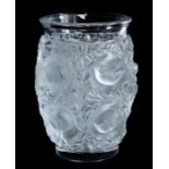 A Lalique clear bagatelle vase with birds amongst foliage, etched to base ‘Lalique, France A77A’,