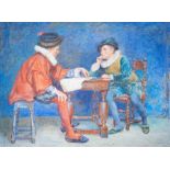 Cole, T.W, watercolour study of two gentlemen in Tudor dress, signed and dated, 1921