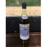 Martell Three Star Pale Cognac, bottled 1960's with spring cup slightly rusty, blue label (1)