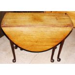 George III oak dropleaf table