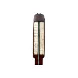 A 19th Century Casella of London Agricultural stick barometer, mahogany with a paper gauge,