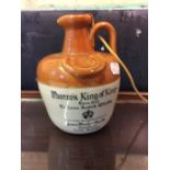 James Munro & Sons, King of Kings rare old scotch whisky, stoneware flagon.