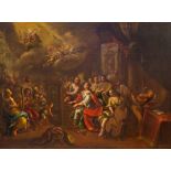 After Clemente Bocciardo, an allegorical figure scene, oil on canvas, seal to the cross stretcher,