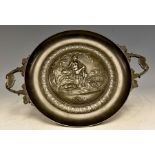 ** AWAY VENDOR COLLECTED 9/7 **A 19th Century bronze twin handled comport, of Renaissance Revival