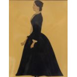 British School, circa 1820, portraits of a young lady in profile, one standing full length in a