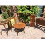 A collection of assorted Edwardian and later occasional furniture, comprising a two-tier plant